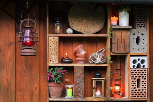 Evening mood with lanterns and candles