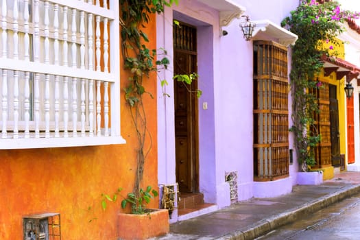 Colorful colonial buildings in Cartagena, Colombia