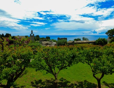 Bautiful public garden in Capri island, Italy