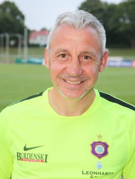 Head coach Pavel Dotchev (FC Erzgebirge Aue 2.Bundesliga-Season 2016-17 ) at the friendly match FC Erzgebirge Aue - Hannover 96 on July 27,2016 in the Friedensstadion Halberstadt
