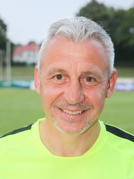 Head coach Pavel Dotchev (FC Erzgebirge Aue 2.Bundesliga-Season 2016-17 ) at the friendly match FC Erzgebirge Aue - Hannover 96 on July 27,2016 in the Friedensstadion Halberstadt