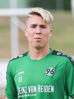 Felix Klaus ( Hannover 96 2.Bundesliga season 2016-17) at the friendly match FC Erzgebirge Aue - Hannover 96 on 27.7.2016 in the Friedensstadion Halberstadt