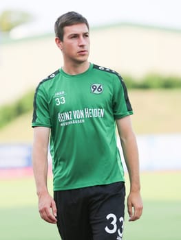 Fynn Arkenberg (-33- Hannover 96 2.Bundesliga-Saison 2016-17 ) at the friendly match FC Erzgebirge Aue - Hannover 96 on 27.7.2016 in the Friedensstadion Halberstadt