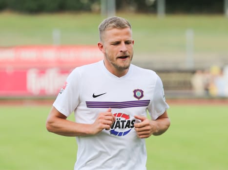 Nicky Adler ( -8-FC Erzgebirge Aue 2.Bundesliga-Saison 2016-17 ) at the friendly match FC Erzgebirge Aue - Hannover 96 on 27.7.2016 in the Friedensstadion Halberstadt