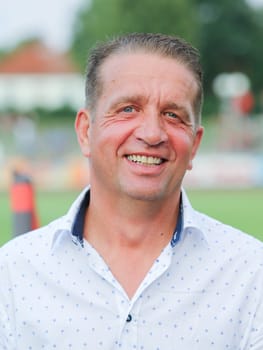 Head coach Andreas Petersen (Germania Halberstadt) at the friendly match FC Erzgebirge Aue - Hannover 96 on 27.7.2016 in the Friedensstadion Halberstadt