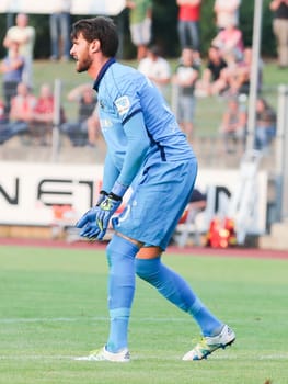 Goalkeeper Samuel Sahin-Radlinger (-30- Hannover 96 2.Bundesliga season 2016-17 ) at the friendly match FC Erzgebirge Aue - Hannover 96 on 27.7.2016 in the Friedensstadion Halberstadt
