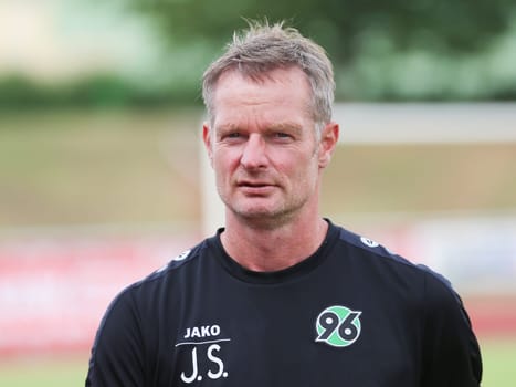 Goalkeeping coach Jörg Sievers (Hannover 96 2.Bundesliga season 2016-17 ) at the friendly match FC Erzgebirge Aue - Hannover 96 on 27.7.2016 in the Friedensstadion Halberstadt