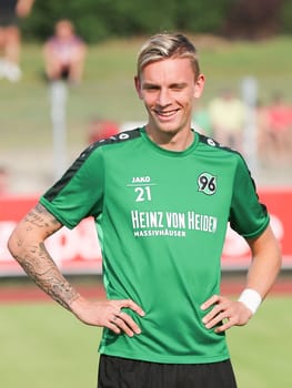 Marius Wolf (-21- Hannover 96 2.Bundesliga-Saison 2016-17 ) at the friendly match FC Erzgebirge Aue - Hannover 96 on 27.7.2016 in the Friedensstadion Halberstadt