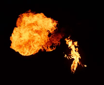 Flame of a fire spit