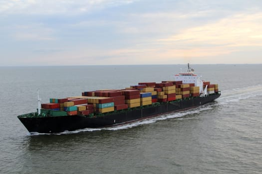 Container ship with container