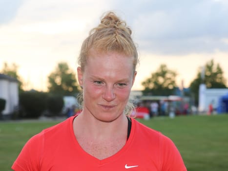 German hammer thrower Betty Heidler (LG Eintracht Frankfurt) at the Schönebecker SoleCup 2016 in Schönebeck/Elbe