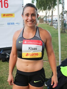 German hammer thrower Kathrin Klaas (LG Eintracht Frankfurt) at the Schönebecker SoleCup 2016 in Schönebeck/Elbe