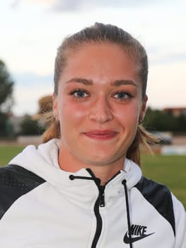 German hammer thrower Charlene Woitha (SCC Berlin) at the Schönebecker SoleCup 2016 in Schönebeck/Elbe
