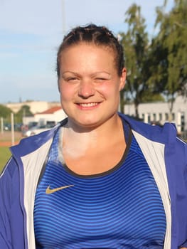 German shot putter Christina Schwanitz (LV 90 Erzgebirge) at the Schönebecker SoleCup 2016 in Schönebeck/Elbe