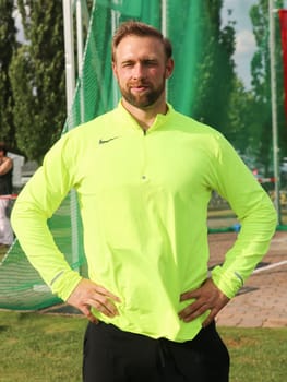 German discus thrower Robert Harting (SCC Berlin) at the Schönebecker SoleCup 2016 in Schönebeck/Elbe