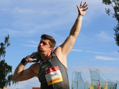 German shot putter David Storl (SC DHfK Leipzig at the Schönebecker SoleCup 2016 in Schönebeck/Elbe