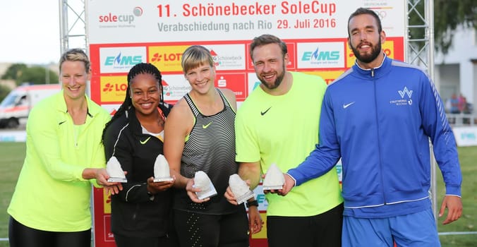 DLV German discus thrower team for The Olympics 2016 in Rio at the Schönebecker SoleCup 2016 in Schönebeck/Elbe