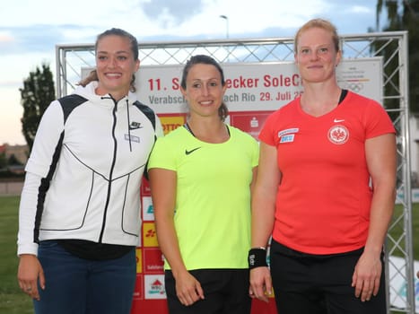 DLV German Women's Hammer Thrower Team for the 2016 Olympics in Rio at the SchönebeckEr SoleCup 2016 in Schönebeck/Elbe