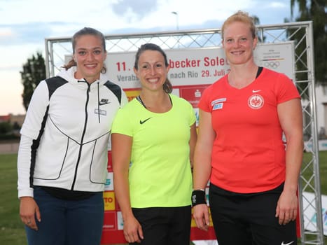 DLV German Women's Hammer Thrower Team for the 2016 Olympics in Rio at the SchönebeckEr SoleCup 2016 in Schönebeck/Elbe