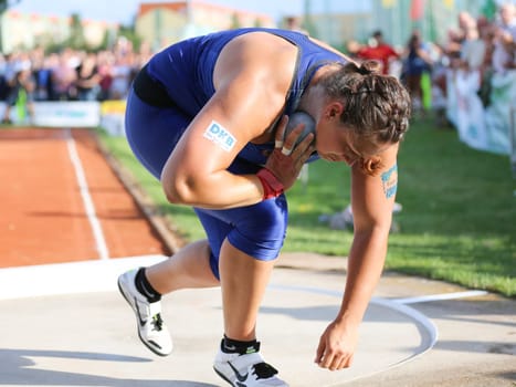 German shot putter Christina Schwanitz (LV 90 Erzgebirge) at the Schönebecker SoleCup 2016 in Schönebeck/Elbe