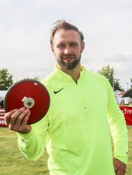 German discus thrower Robert Harting (SCC Berlin) at the Schönebecker SoleCup 2016 in Schönebeck/Elbe