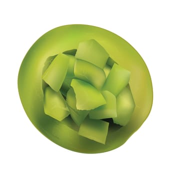Green melon. Isolated illustration on white background.