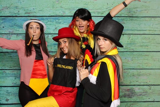 Photobooth party with female football fans
