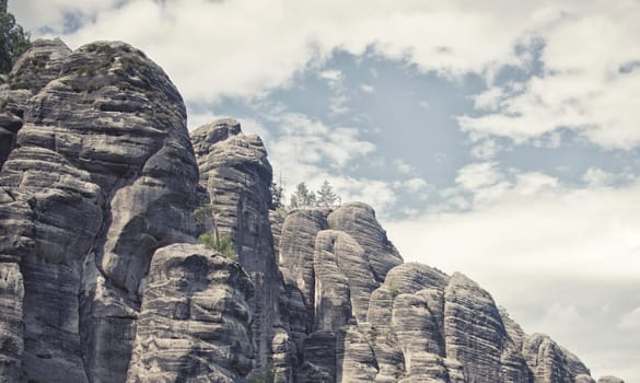 rock town,national park of adrspach-teplice in czech republic,vintage effect
