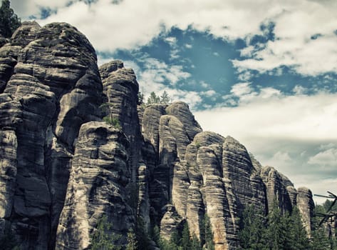 rock town,the national park of adrspach-teplice in the czech republic,hdr effect