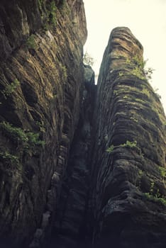 rock town,the national park of adrspach-teplice in the czech republic,vintage effect