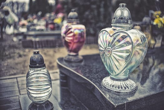 it tombstone candles in all saints day,hdr effect