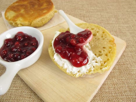 Homemade toast rolls from the pan with cranries for breakfast