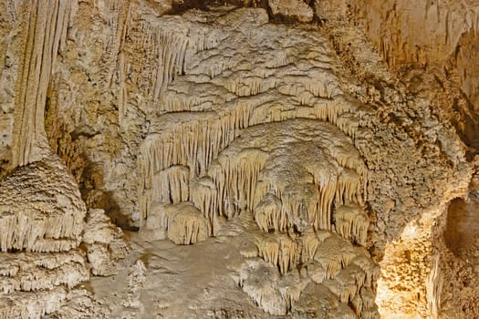 Flowstone Stalagmites in the Big Room of Carlsbad Caverns in New Mexico