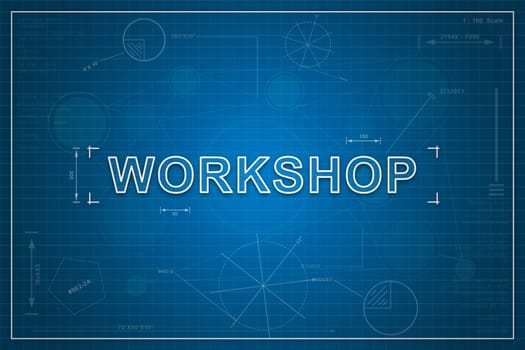 workshop on paper blueprint background, business concept
