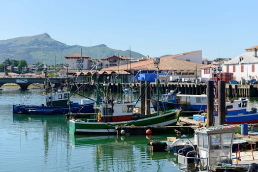 Fishing boats in the port of Saint Jean de Luz in France