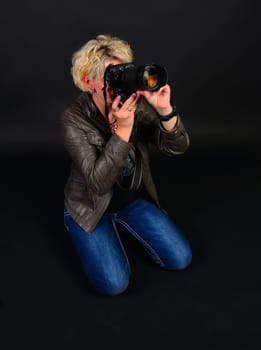 Photographer in the photo studio