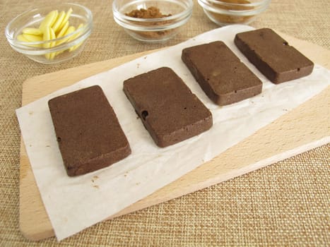 Homemade sugar-free coffee Carob chocolate bars