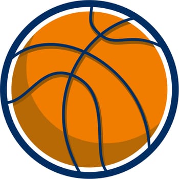 Illustration of a basketball ball on isolated white background done in retro style.