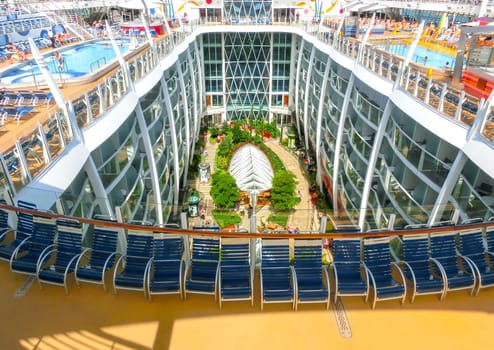 Barselona, Spaine - September 06, 2015: Royal Caribbean, Allure of the Seas sailing from Barselona on September 6 2015. The second largest passenger ship constructed behind sister ship Oasis of the Seas.