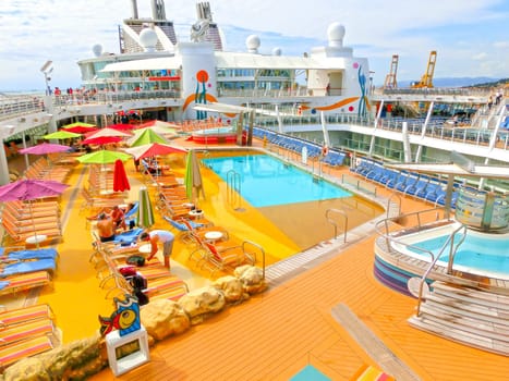 Barselona, Spaine - September 06, 2015: The cruise ship Allure of the Seas, The Royal Caribbean International. The interior view of the ship