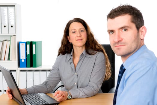 business woman and a man in counseling