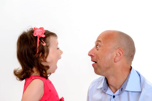 father and daughter having fun together