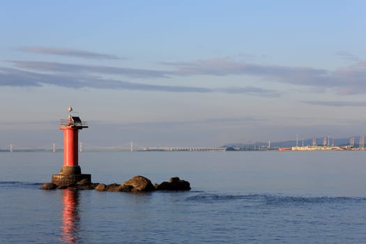lighthouse in the sea