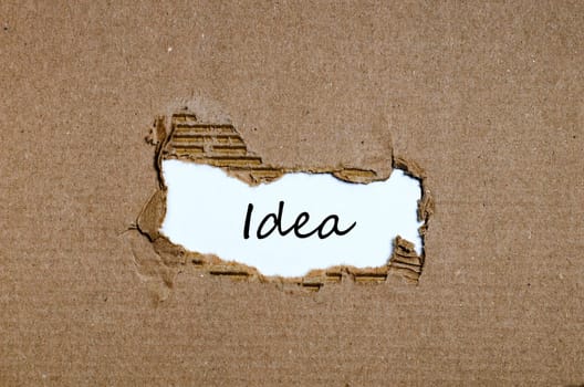 The word idea appearing behind torn paper