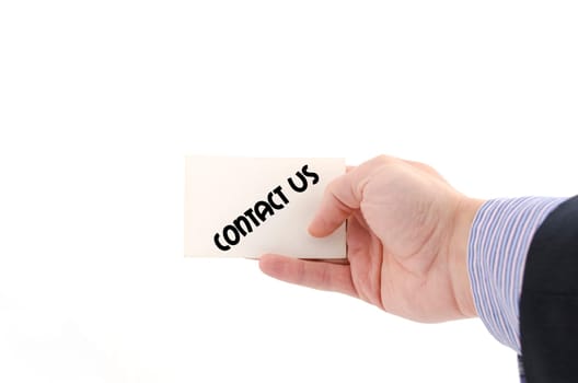 Contact us text concept isolated over white background