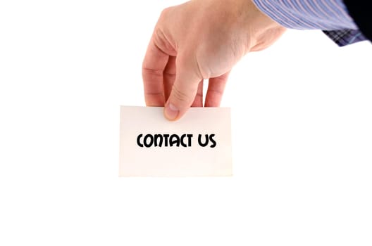 Contact us text concept isolated over white background