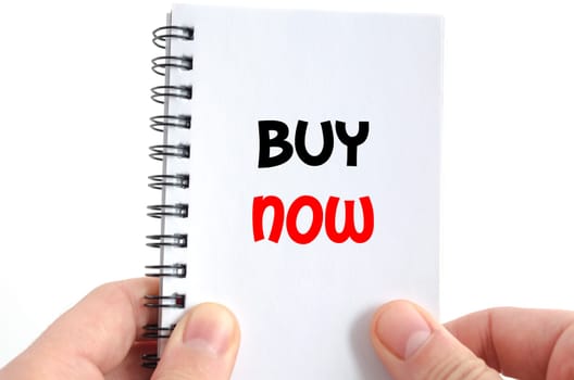 Buy now text concept isolated over white background