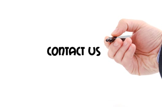 Contact us text concept isolated over white background