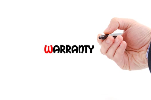 Warranty text concept isolated over white background