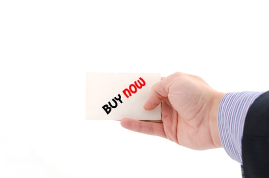 Buy now text concept isolated over white background